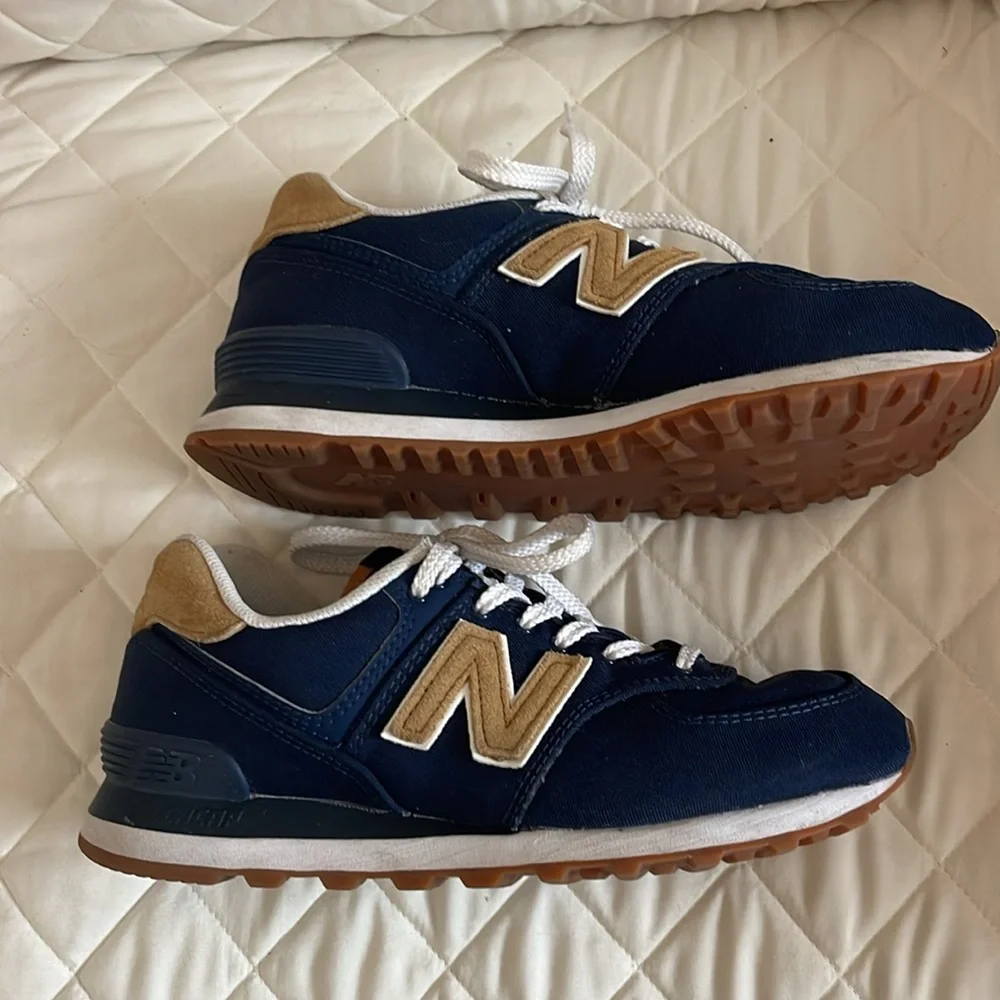 New Balance Navy and Tan Athletic Shoes - Picture 3 of 6